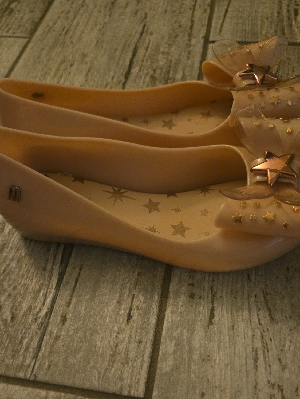 Mini Melissa Blush Nude Star Bow Jelly Flats - Picture 4 of 5